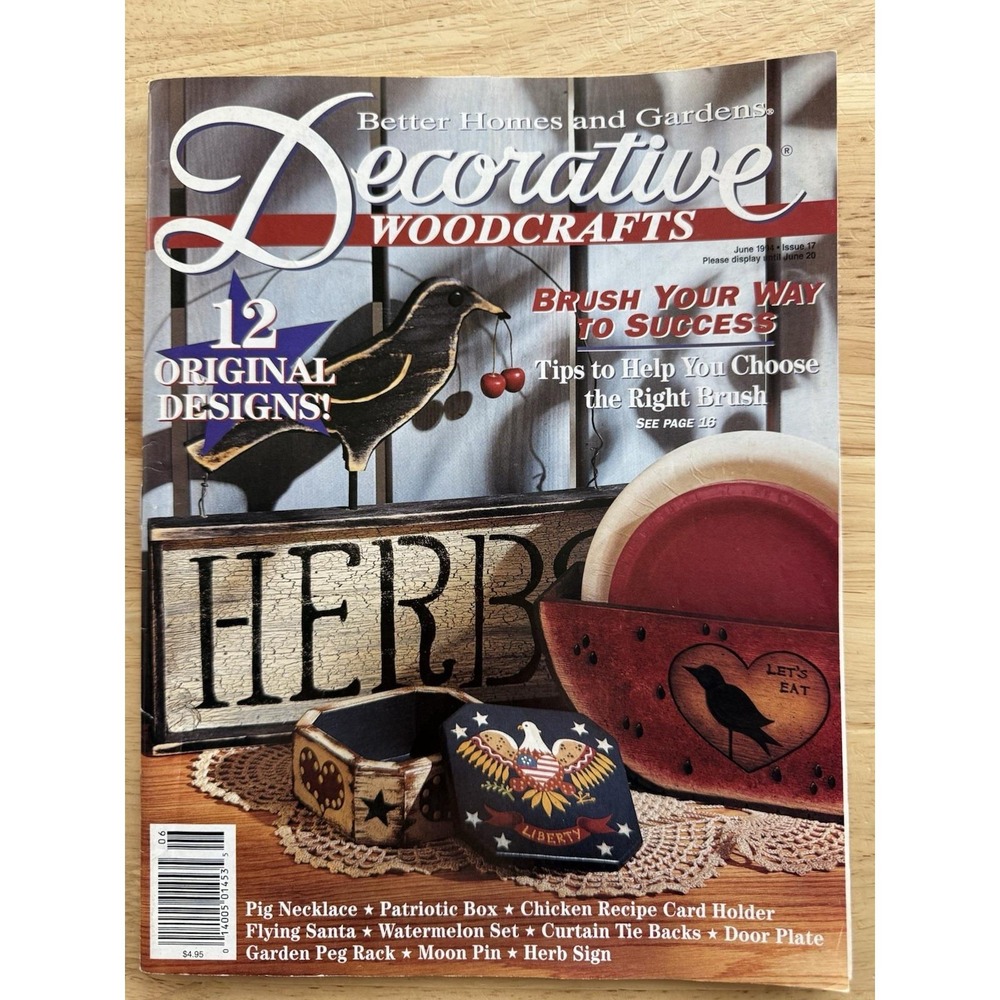Decorative WOODCRAFTS Magazine Better Homes & Gardens June 1994 Brush to Success